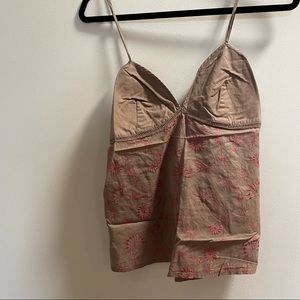 Embroidered strappy tank